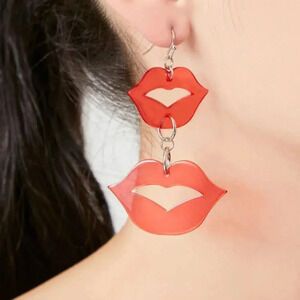 Transparent Lips Drop Women's Hot Fashion Earrings set